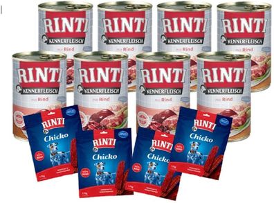 RINTI - Kennerfleisch ¦ Rind- 24 x 400g + RINTI Chicko - Rind - 4 x 170g ¦ nasses ...