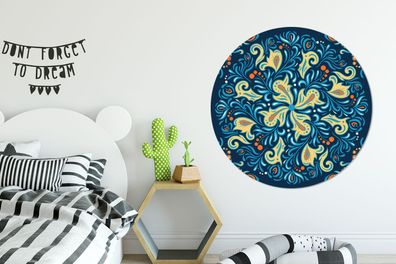 Runde Wandbilder - 120x120 cm - Blütenblätter - Polka dots - Rund - Muster