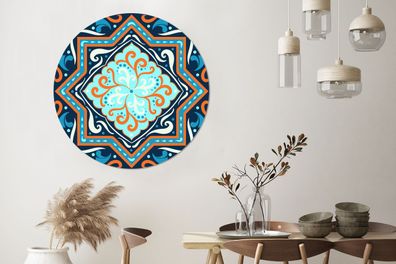 Runde Wandbilder - 120x120 cm - Formen - Blau - Muster (Gr. 120x120 cm)