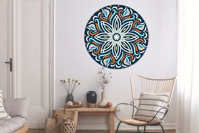 Runde Wandbilder - 140x140 cm - Blume - Quadrat - Muster (Gr. 140x140 cm)