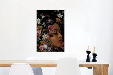 Glasbilder - 40x60 cm - Frau - Make up - Flora (Gr. 40x60 cm)