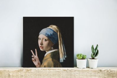 Glasbilder - 20x20 cm - Das Mädchen mit dem Perlenohrring - Vermeer - Kunst