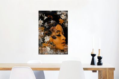 Glasbilder - 40x60 cm - Frau - Gold - Natur (Gr. 40x60 cm)