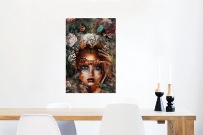 Glasbilder - 40x60 cm - Blume - Make up - Gold (Gr. 40x60 cm)