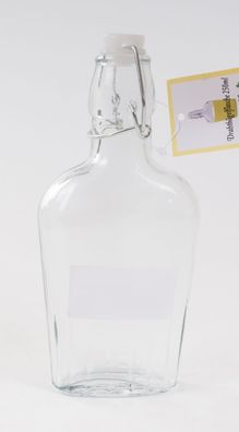 Glas-Bügelflasche 250ml Glasflasche Drahtbügelflasche Flachmann Likör Schnaps
