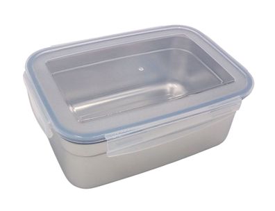 Edelstahl Frischhaltedose 1,8 L Vorratsdose Brotdose Lunchbox Klickverschluss