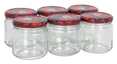 Einmachgläser 6er-Set 210ml Marmeladengläser Vorratsglas Schraubdeckel Früchte
