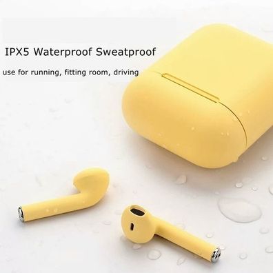 TWS inPods 12 Kopfhörer Headset mit Ladebox - gelb matt geeignet für Android/ IOS