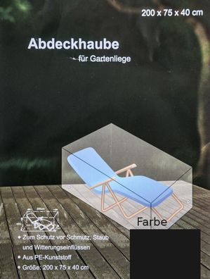 Abdeckhaube anthrazit für Gartenliege Möbelschutz Schutzhülle Liege 200x75x40cm