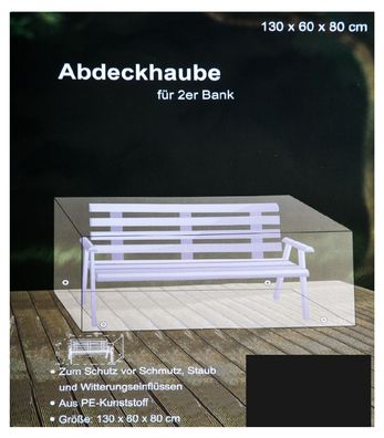 Abdeckhaube anthrazit für 2-Sitzer Bank Möbelabdeckung Schutzhülle 130x60x80cm