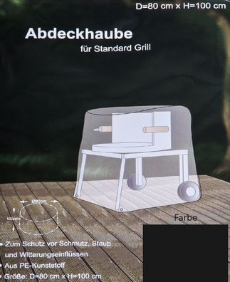 Abdeckhaube anthrazit für Grill Schutzhülle Abdeckplane Schutzhaube 80x100cm