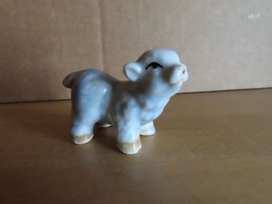 Figur klein Schaf stehend grau weiß ca. 4 cm hoch