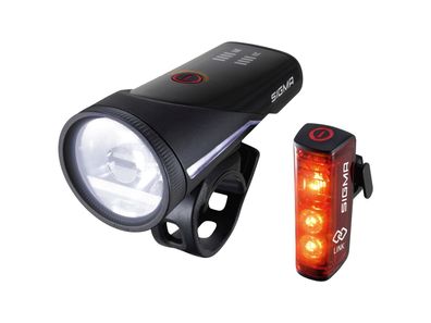 SIGMA SPORT Akku-LED-Leuchtenset "Aura 100 USB / Blaze Link"
