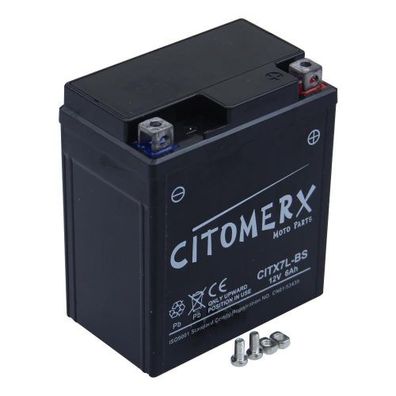 Gel-Batterie CIT YTX7L, 12 V 6 Ah, Pluspol rechts, DIN 50614