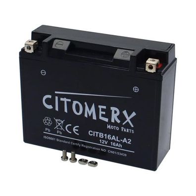 Gel-Batterie CIT YB16AL-A2, 12 V 16 Ah, Pluspol rechts, DIN 51616