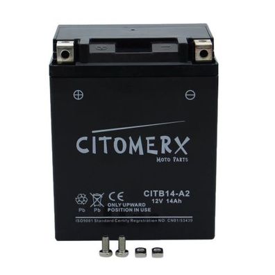 Gel-Batterie CIT YB14-A2, 12 V 14 Ah, Pluspol links, DIN 51412