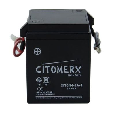 Gel-Batterie CIT 6N4-2A-4, 6 V 4 Ah, Steckkontakt, DIN 00414