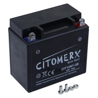 Gel-Batterie CIT 12N7-3B, 12 V 7 Ah, Pluspol rechts, DIN 50712