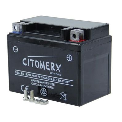 Gel-Batterie CIT YTX5L, 12 V 4 Ah, Pluspol rechts, DIN 50412