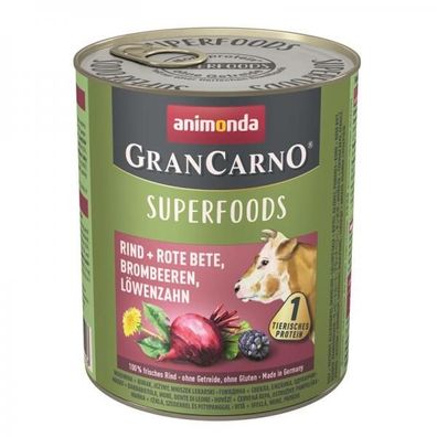 Animonda GranCarno Adult Superfood Rind & Rote Beete 800g (Menge: 6 je Beste...