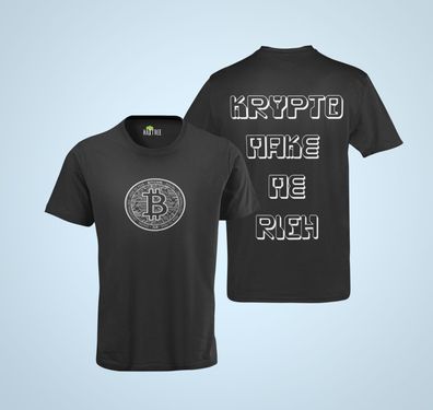 Bio Herren T-Shirt Krypto Make Me Rich Bitcoin Market Geld Sprüche Money Funny