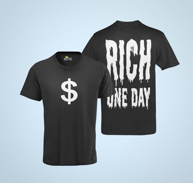 Bio Herren T-Shirt Rich One Day Bitcoin Market Geld Sprüche Money Funny