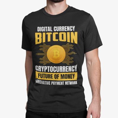 Herren T-Shirt Digital Currency Bitcoin Cryptocurrency Future Of Money Stock