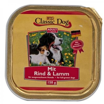 Classic Dog Schale Rind & Lamm 150g (Menge: 20 je Bestelleinheit)