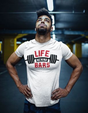 Bio Herren T-Shirt Life Bars Behind GYM Bodybuilding Jogging Fit Gym Sport Shirt