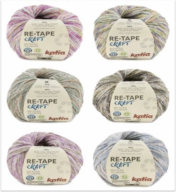 50g Katia Re-Tape Craft Wolle Garn nachhaltig zum Stricken Häkeln GP 99,00 €/1kg