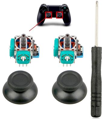 2x Sensor 3D Steuermodul AnalogStick Thumbsticks schwarz für Playstation 4 PS4