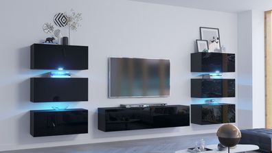 Henri AN72 Möbel für Wohnzimmer Wohnwand Mediawand Schrankwand Wohnschrank TV Schrank