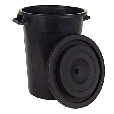 Universaltonne 100L schwarz + Deckel Regentonne Abfallbehälter Müllbehälter Tonne