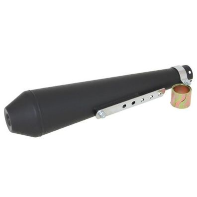 CMX Custom Cafe Racer Auspuff „Megaphone“ Topf Silencer schwarz Trumpet-Type für