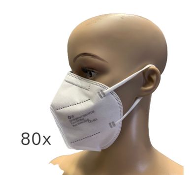 80 x FFP2 LXD medizinischer Mundschutz weiß Feinstaubmaske