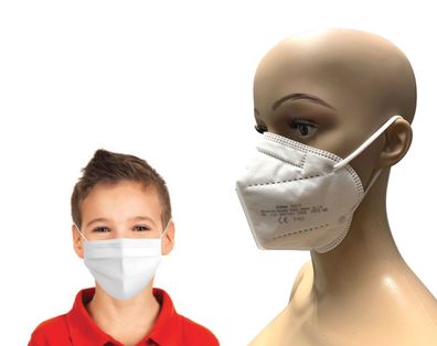 50x FFP2 NR Mundschutz CE2163 + 10 Medizinische Einwegmasken für Kinder