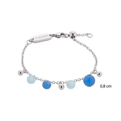 Energetix 8066-1 (S-L) Armband mit Edelstahl- und Glaskugeln blau Magnetschmuck