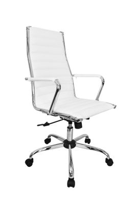 Amstyle Bürostuhl Bezug Kunst-Leder Schreibtischstuhl Weiß X-XL 110 kg Chefsessel ...