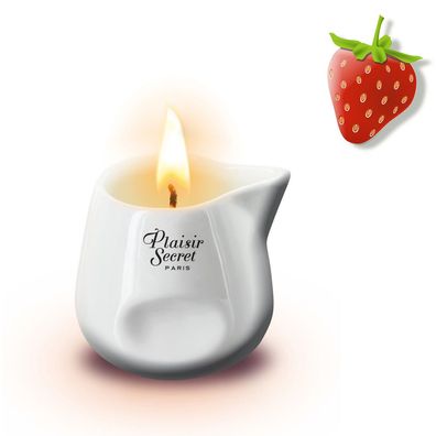Massagekerze mit fruchtig frischem Erdbeer-Duft Erotik Massageöl Wellness Candle