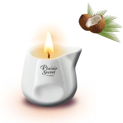 Massagekerze mit exotischem Kokos-Duft Erotik Massageöl Wellness Candle 80ml
