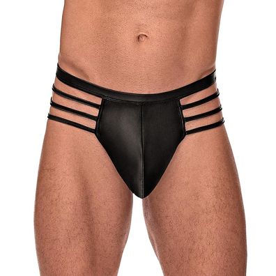 Männer String S-XL schwarz schimmernd Riemen Gay hüfttief Pants Male Power "H12"