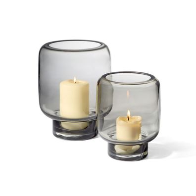 Philippi - Vejle Windlicht & Vase aus Glas, Moderne Tischdekoration für Kerzen