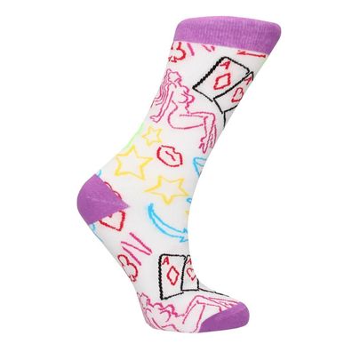 Sexy Socken 36-46 Strip-Poker-Motiv Damen + Herren Bunt ergonomisch socks "H18"
