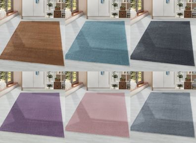 Wunderschöne Kurzflor Teppich, Moderner Einfarbig Teppich rechteckig, Höhe 11 mm