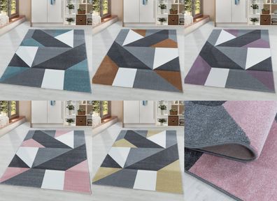 Wunderschöne Kurzflor Teppich, Moderner Designer Teppich rechteckig, Höhe 11 mm