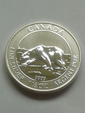 Original 8$ 2013 Kanada Polarbär 1,5 Unzen Silber 9999er Bär Polarbär Eisbär