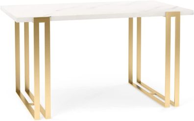 Ausziehbarer Esstisch Weiss - Tisch im Loft-Stil mit Metallbeinen