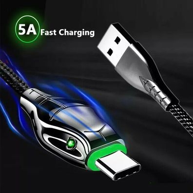 Floveme Super Daten-Ladekabel Quick Charge USB-C Snake Schlangenkopf 5A 1m