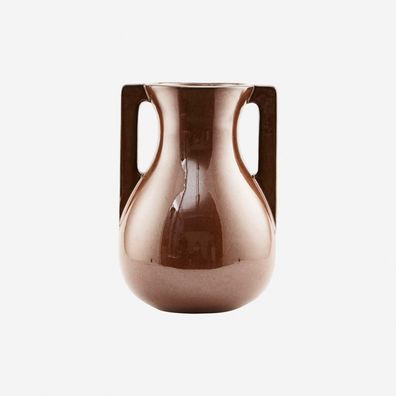 House Doctor - Blumenvase Amphore Dekovase Braun | Skulpturhafte Griechische Vase