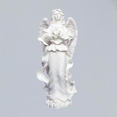 Betender Engel stehend WEISS Alabasterguss 25 cm Engelfigur Schutzengel Statue